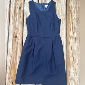 J.Crew Dress Sz 2 Allie In Festival‎ Blue Wool Blend Sleeveless Sheath